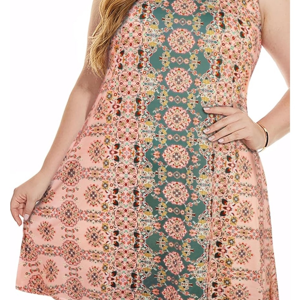 Bohemian Print Sleeveless Midi summer Dress size XXL - Picture 3 of 10